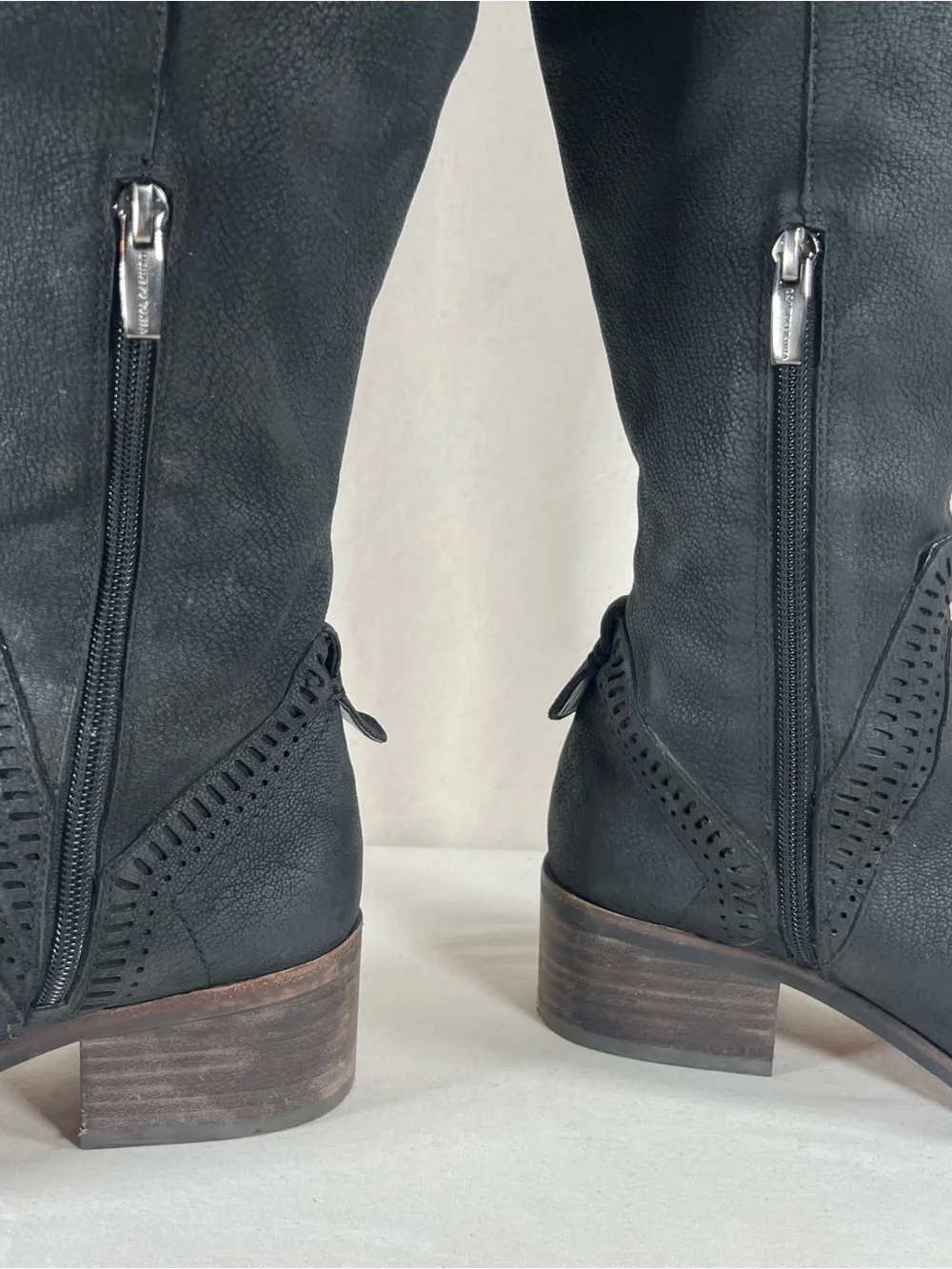 Vince Camuto Black Over-the-Knee Suede-Look Boots